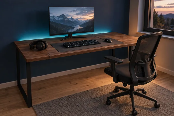 A gaming setup that feels at home after the screen goes dark.